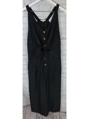 A LOVES A Women’s Size Medium Black Neck Sleeveless Belted A-Line Midi Romper